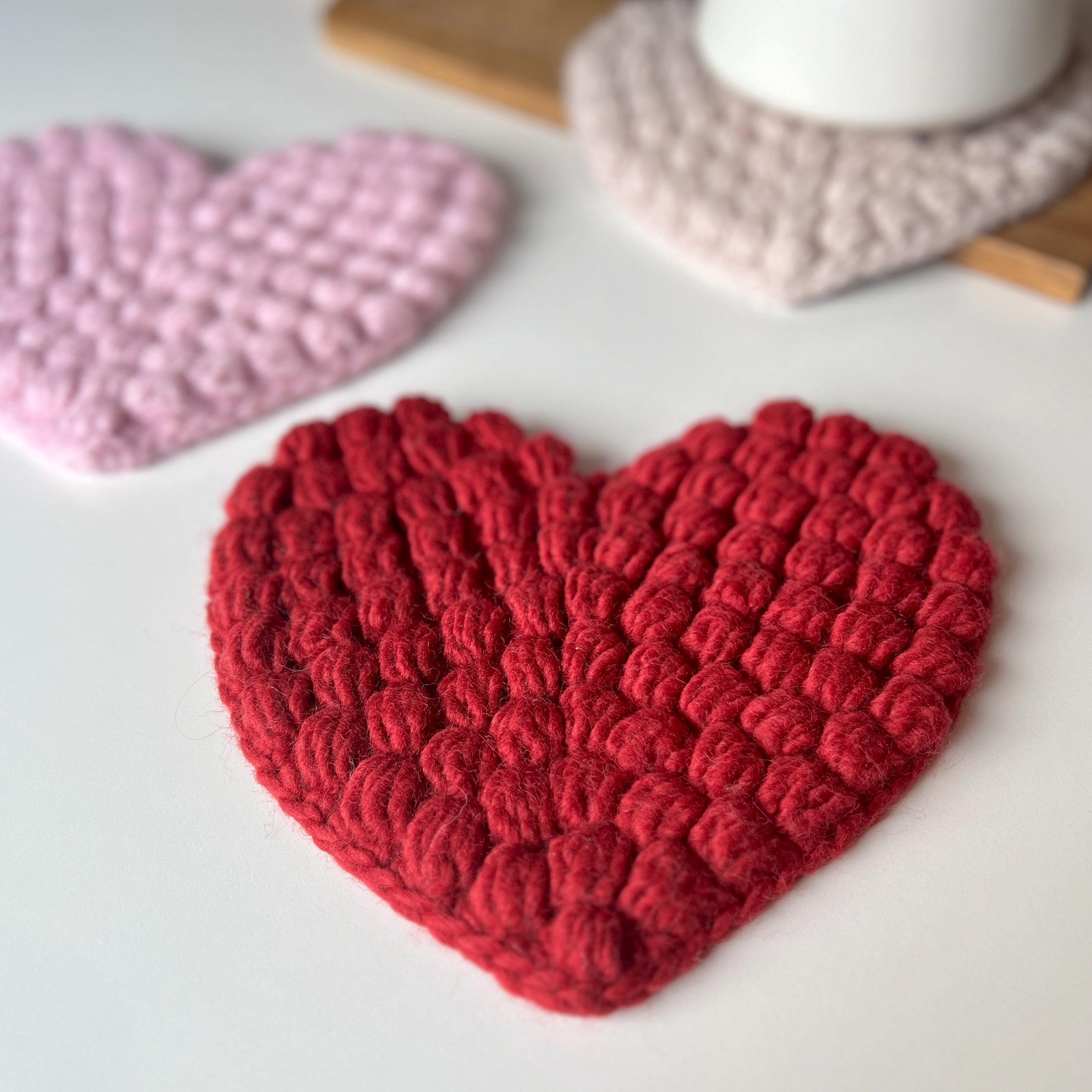 Cute Heart Coaster Crrochet Pattern