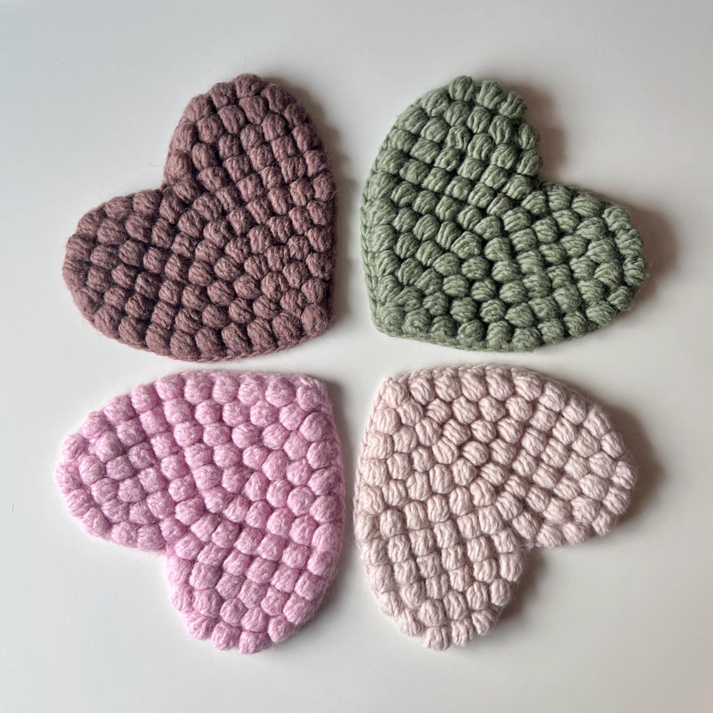 Cute Heart Coaster Crrochet Pattern