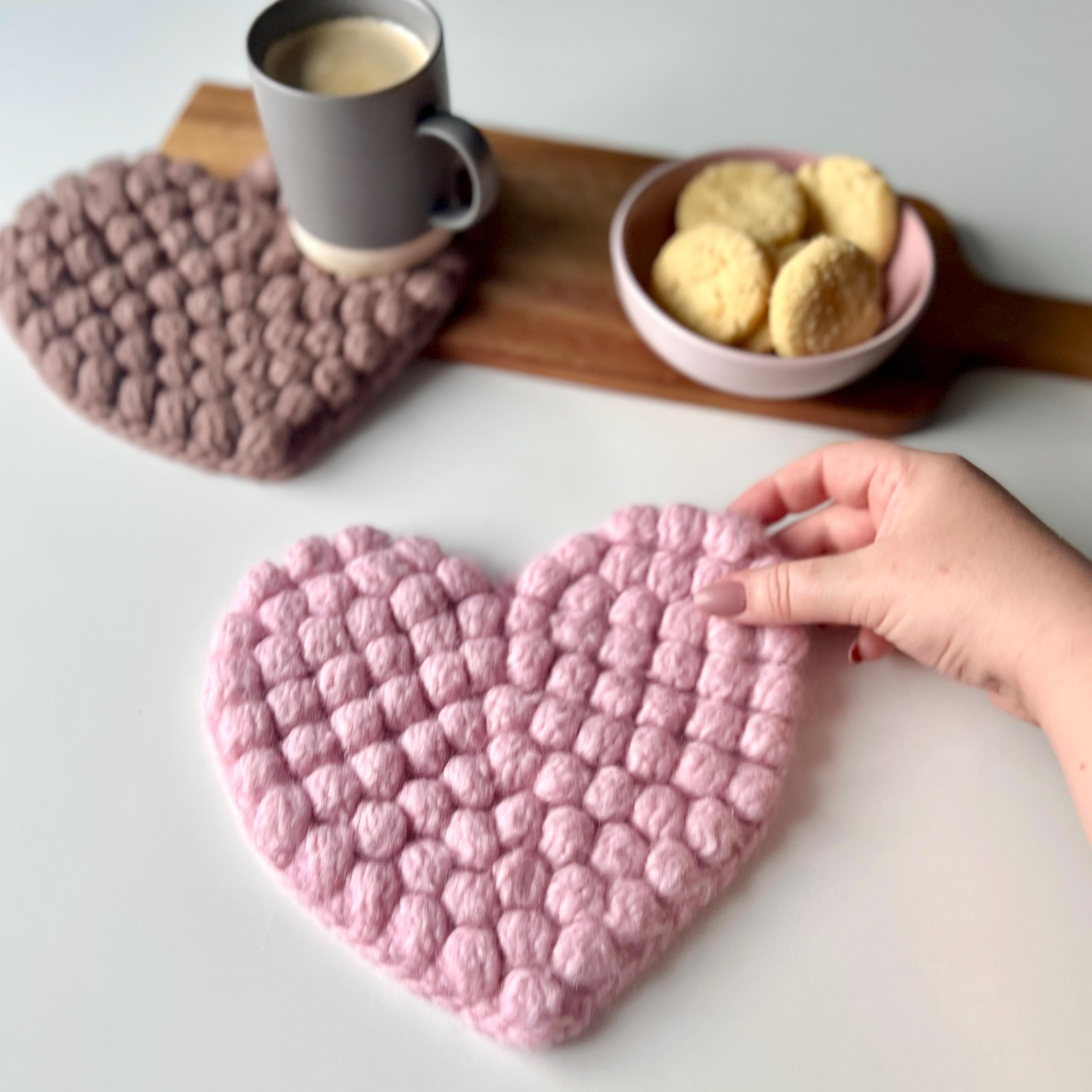 Cute Heart Coaster Crrochet Pattern