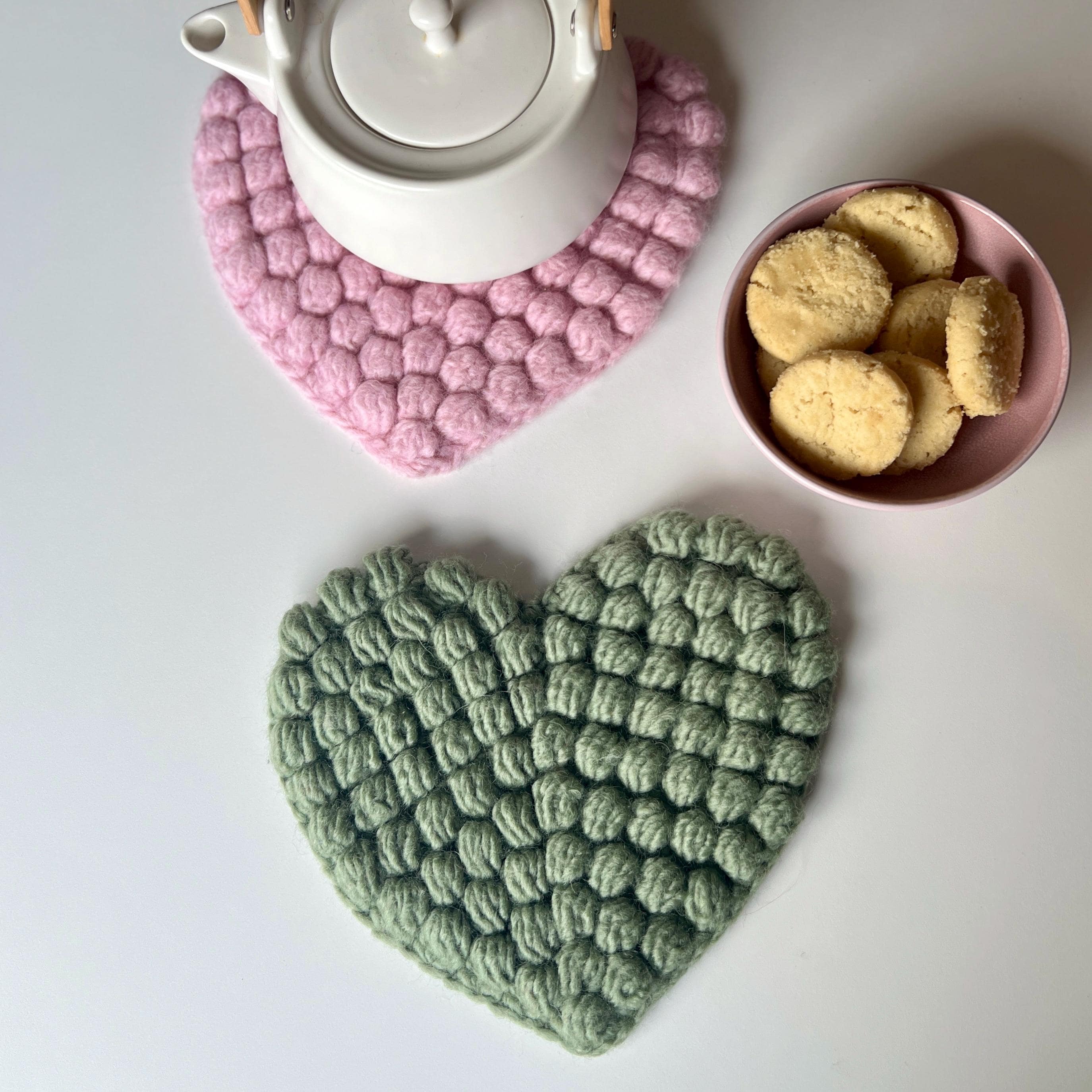 Cute Heart Coaster Crrochet Pattern