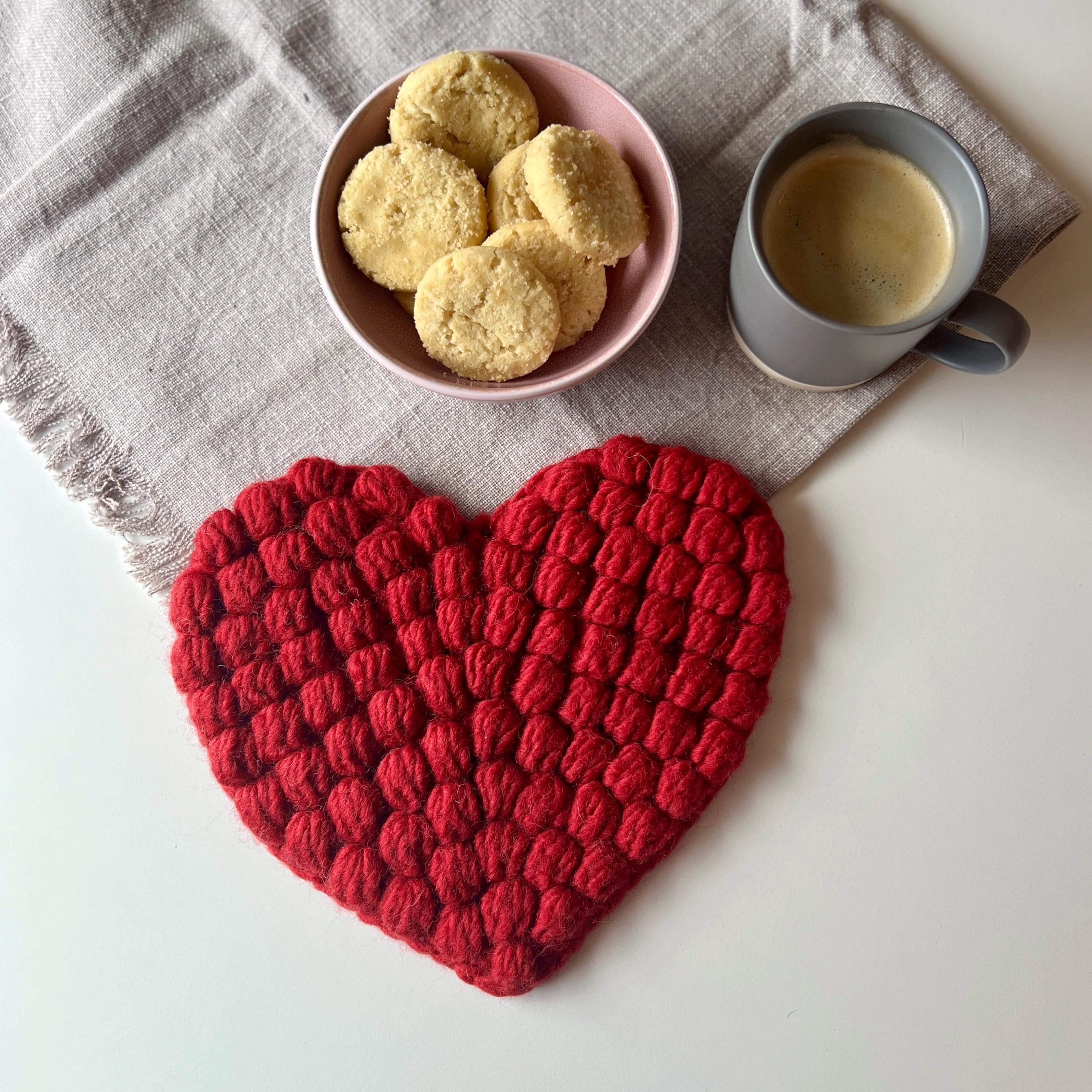 Cute Heart Coaster Crrochet Pattern